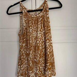 Christian Soriano Women’s Brown and White Patterned Sleeveless Top